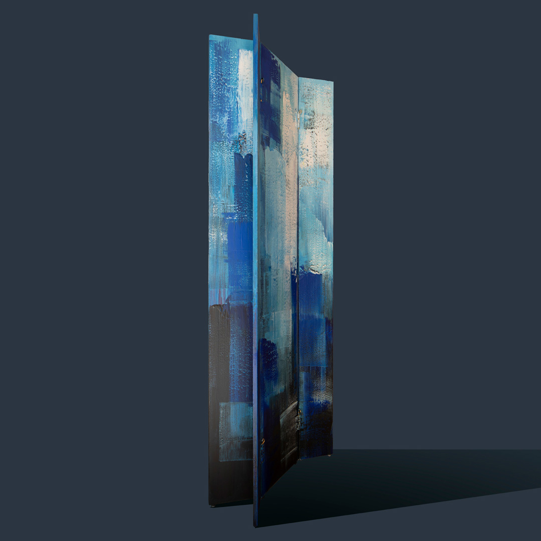 Blue, Screen, 80x200x40 CM, Acrylic on Wood © Ernest Bisaev, 2020